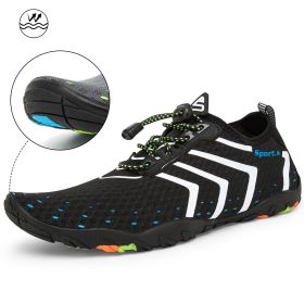 Light And Portable Beach Wading Shoes (Option: Black And White-35)