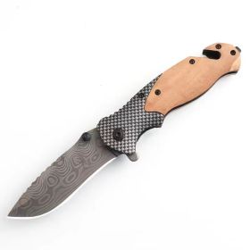 Outdoor Moonlight Folding High Hardness Sharp Camping Multi-function Knife (Option: Laser Damascus pattern)