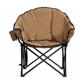 Multiple Applicable Places Portable Outdoor Camping Chair (Color: brown, Type: Camping Chair)